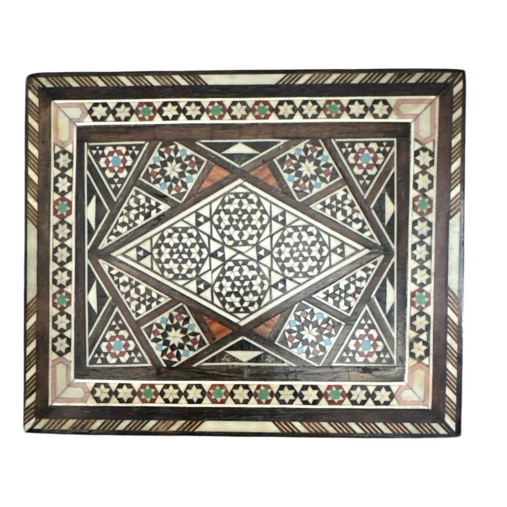 Vintage Persian Intricately Made Marquetry Trinket Box
